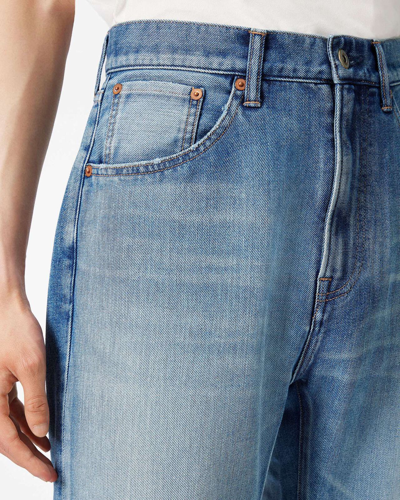 MEN | Light Wide Jeans 9oz Medium Indigo,MEDIUM INDIGO, large image number 3