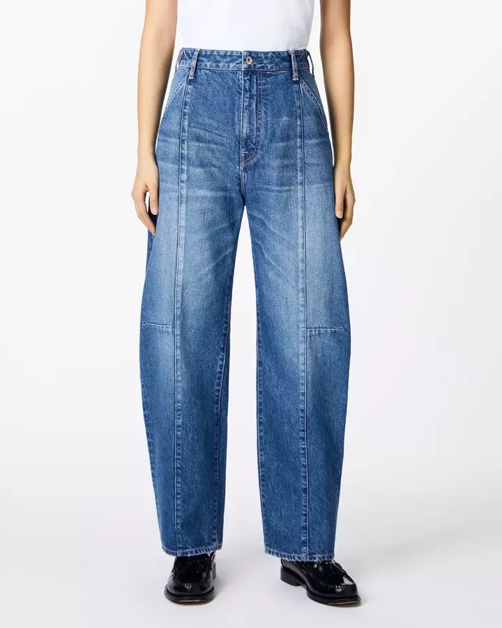 WOMEN | Panel Curve Jeans 11oz Medium Indigo,, medium