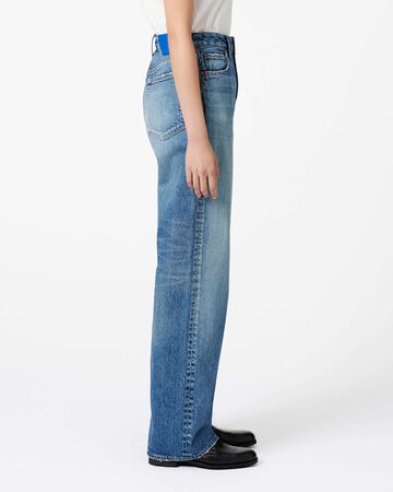 WOMEN | Damage Straight Jeans 11oz Medium Indigo,MEDIUM INDIGO, large image number 1