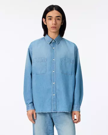 MEN | Light Denim Relax Shirt 7oz Medium Indigo,MEDIUM INDIGO, large image number 4