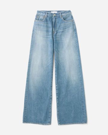 WOMEN | Selvedge Wide Straight Jeans 12oz Medium Indigo,MEDIUM INDIGO, large image number 3