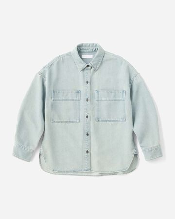 WOMEN | Light Denim Shirt 9oz,LIGHT INDIGO, large image number 3