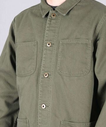 Organic Drill Coverall Jacket,NATURAL, large image number 15
