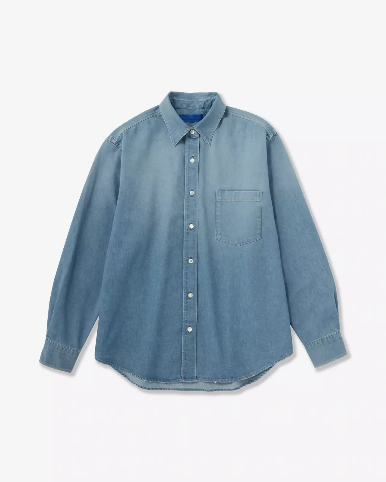 WOMEN | Light Denim Relax Shirt 7oz Medium Indigo,MEDIUM INDIGO, large image number 6