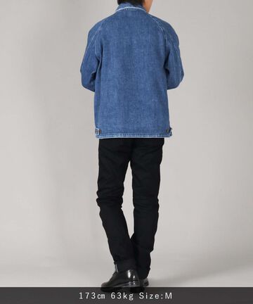 11oz Denim Smooth Swing Top Jacket,MEDIUM INDIGO, large image number 10