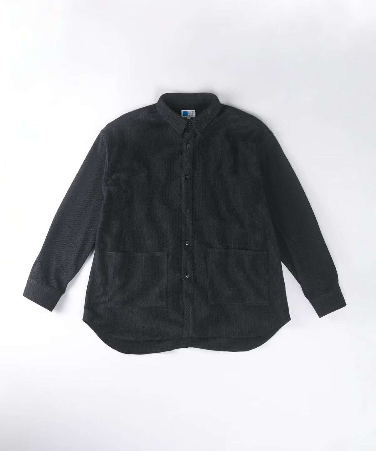 Sashiko Black Big Shirt Jacket,BLACK, large image number 5