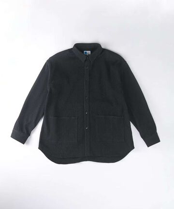Sashiko Black Big Shirt Jacket,BLACK, large image number 5