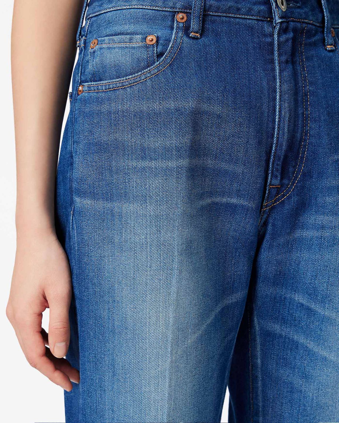 WOMEN | Light Tapered Jeans 9oz  Medium Indigo,MEDIUM INDIGO, large image number 3