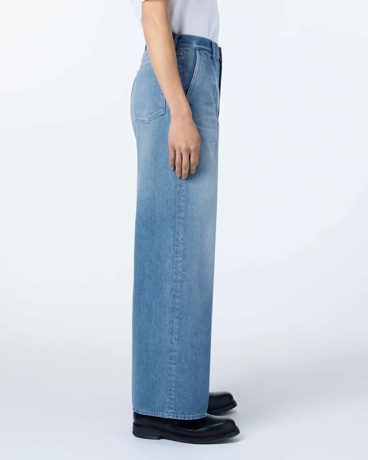MEN | Light Wide Press Trousers 9oz Medium Indigo,MEDIUM INDIGO, large image number 1