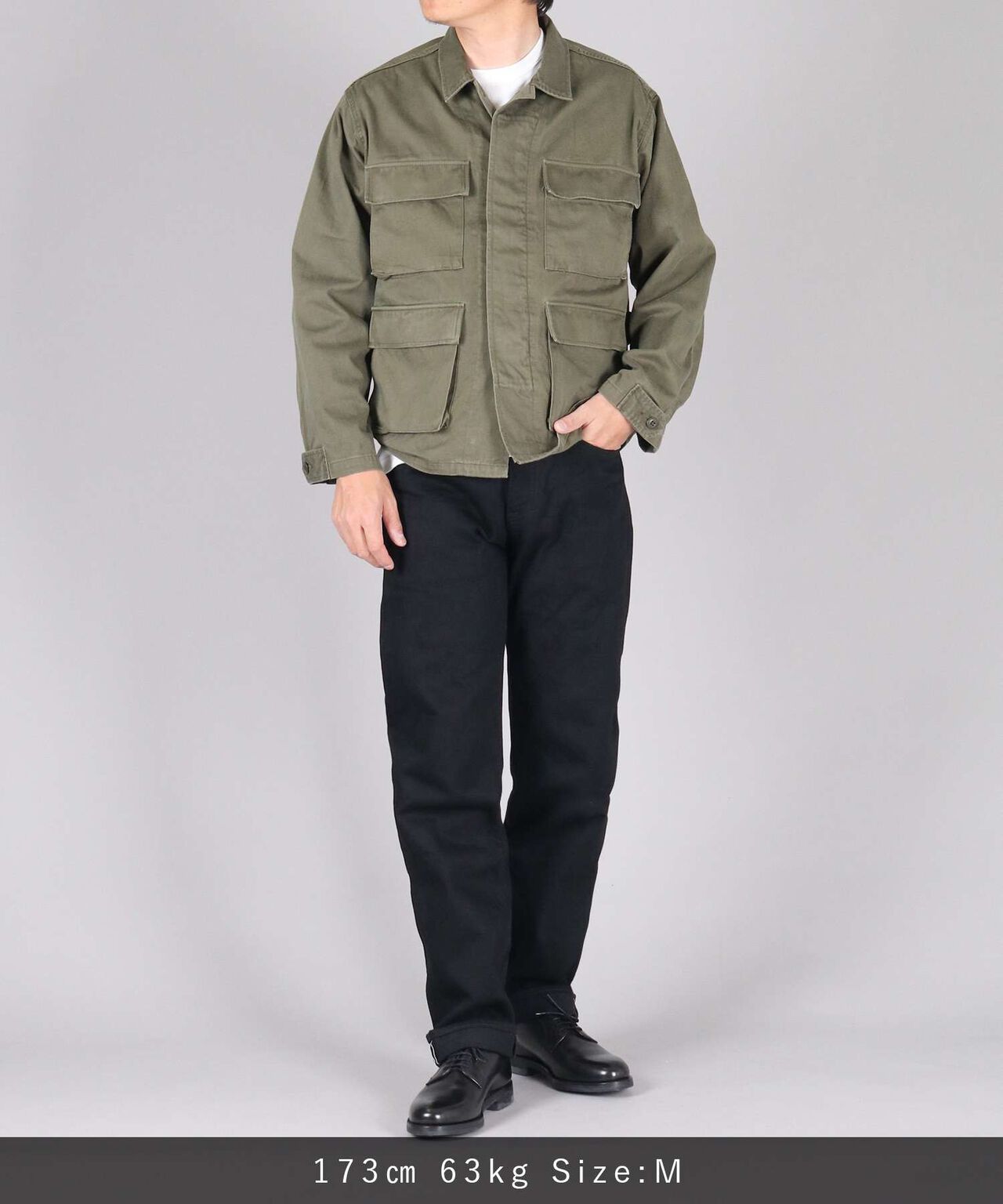 Sulphur Dyed Loose Satin Fatigue Jacket,OLIVE, large image number 18