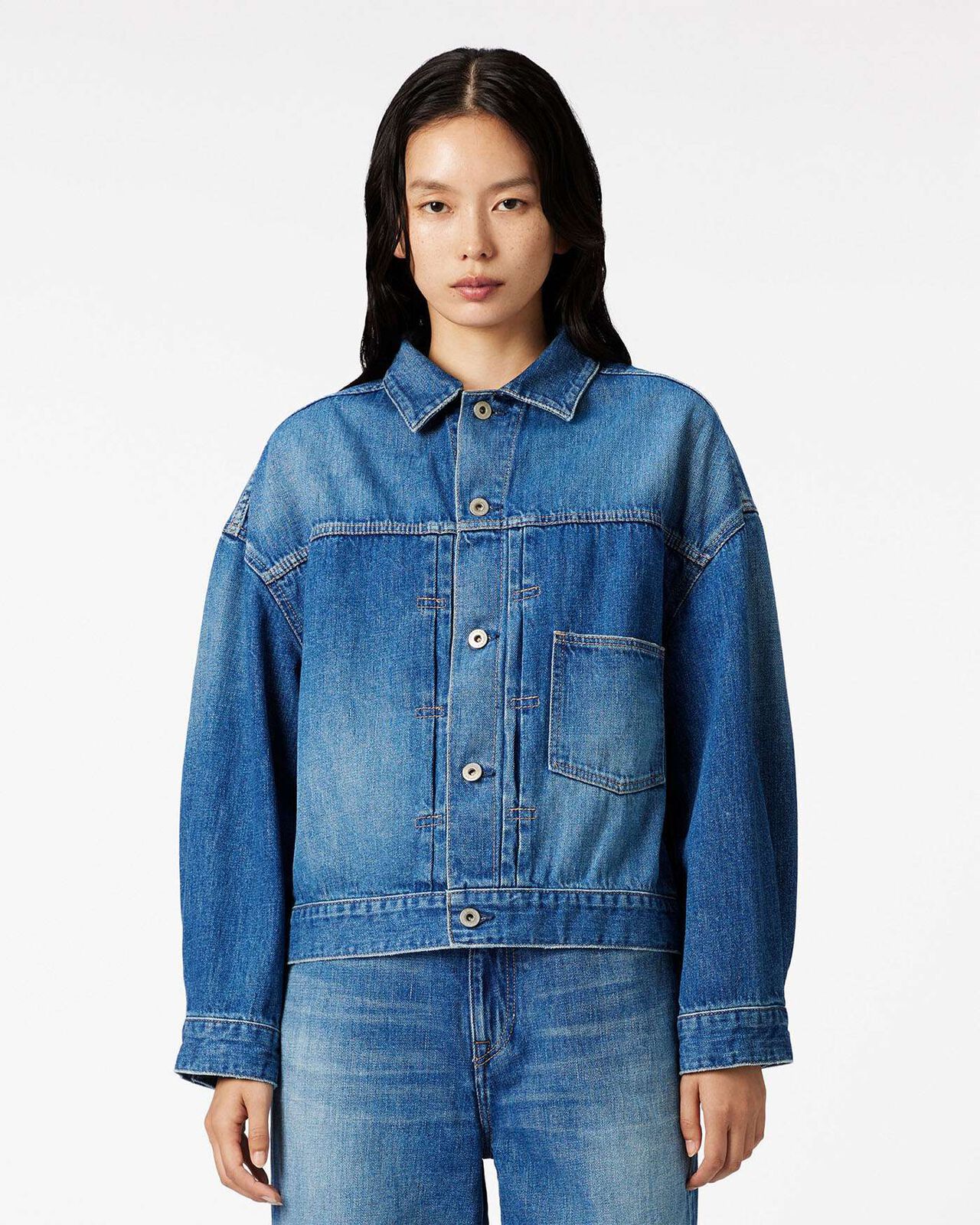 WOMEN | Selvedge Denim Jacket 12oz Medium Indigo,MEDIUM INDIGO, large image number 0