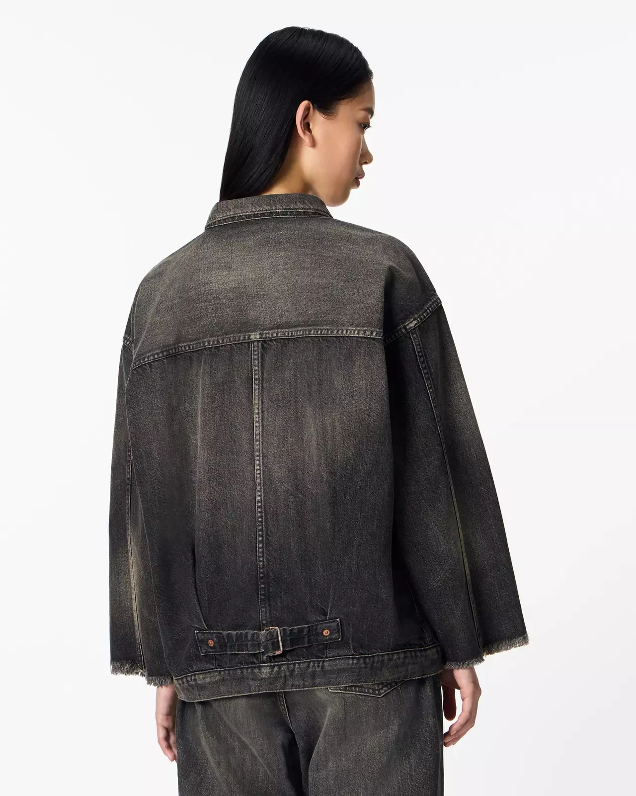WOMEN | Cutoff Denim Jacket 11oz Washed Black,BLACK, large image number 2