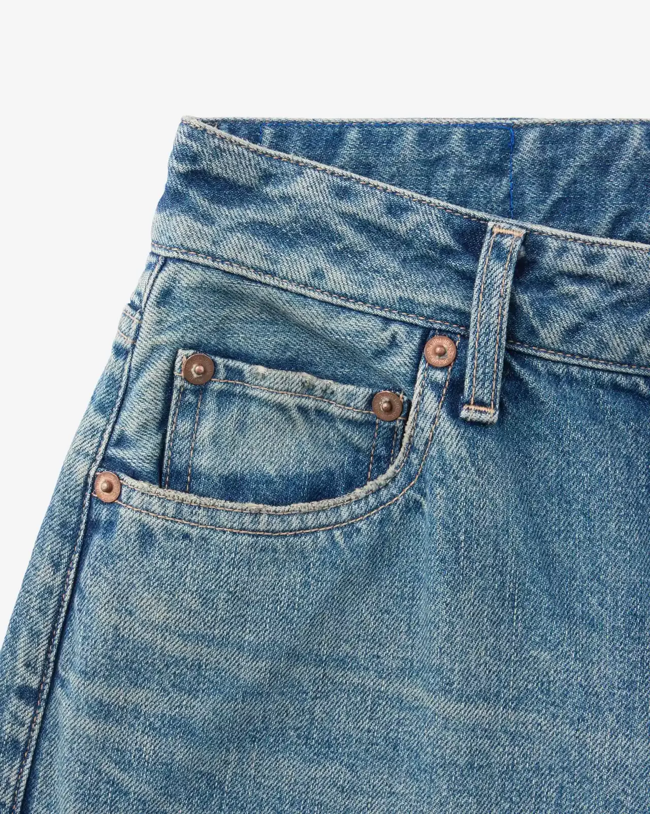 WOMEN | Damage Loose Jeans 11oz Medium Indigo,MEDIUM INDIGO, large image number 9