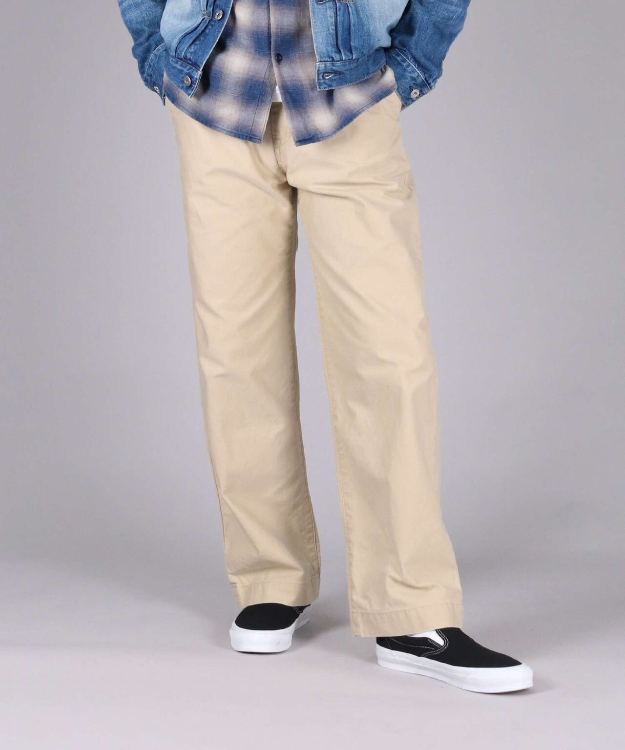 Sulphur Dyed Back Satin Wide Trousers,OLIVE, large image number 0