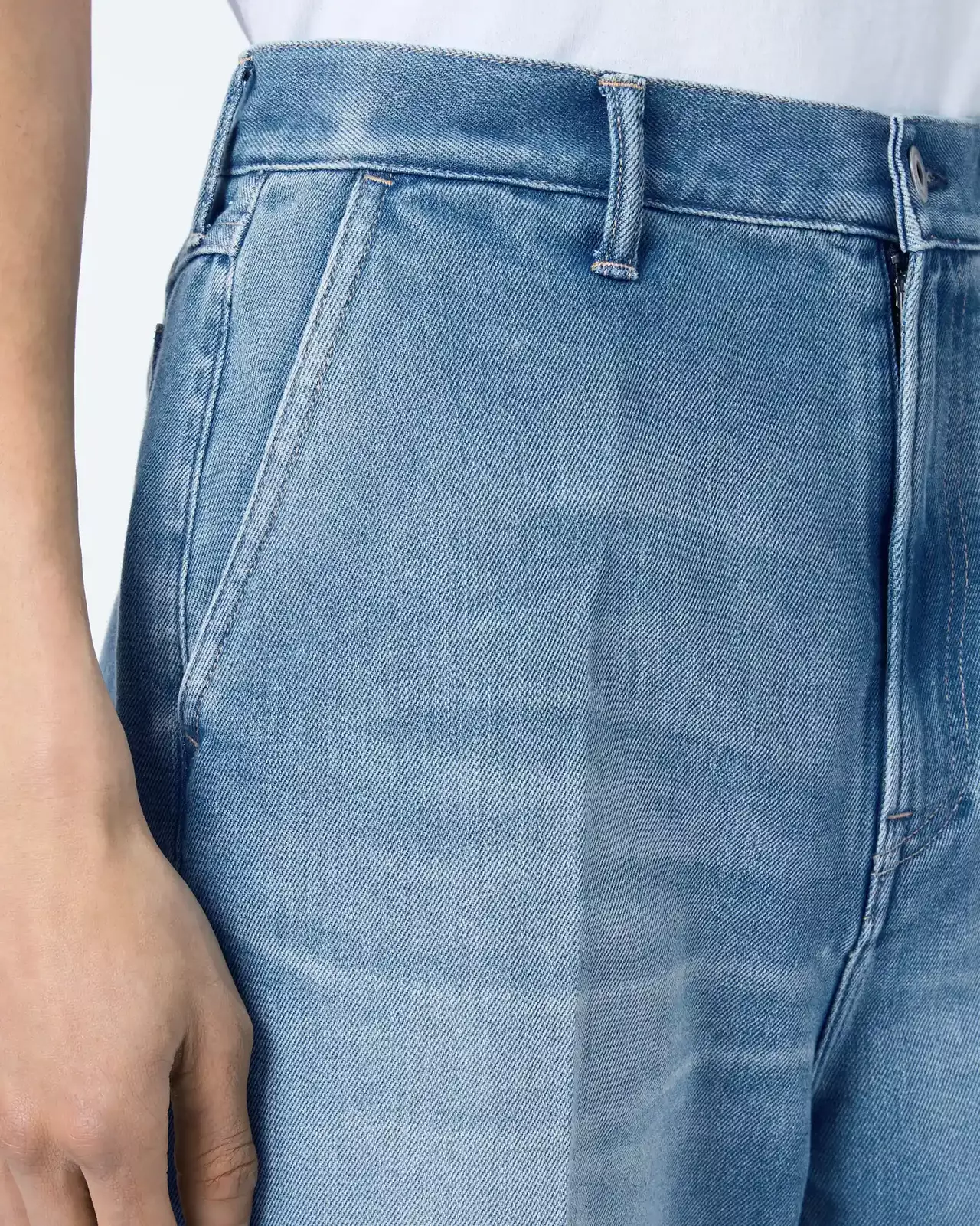 MEN | Light Wide Press Trousers 9oz Medium Indigo,MEDIUM INDIGO, large image number 3