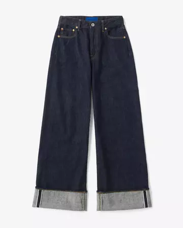WOMEN | Selvedge Wide Straight Jeans 12oz,INDIGO, large image number 4