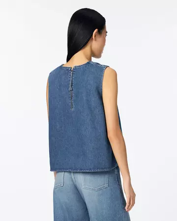 WOMEN | Light Denim NS shirt 9oz Medium Indigo,MEDIUM INDIGO, large image number 2