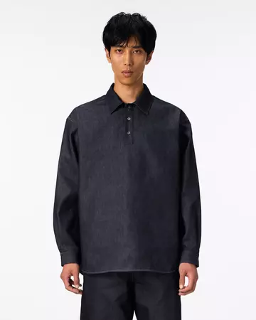 MEN | Light Denim Pullover Shirt 7oz Rigid,RIGID, large image number 5