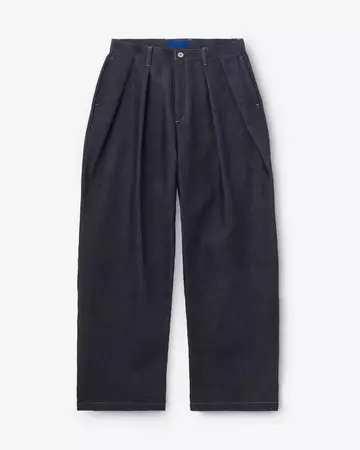 MEN | Light Two Tuck Loose Trousers 9oz Rigid,RIGID, large image number 4