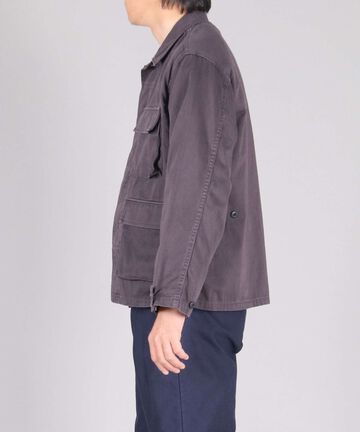 Sulphur Dyed Loose Satin Fatigue Jacket,OLIVE, large image number 7