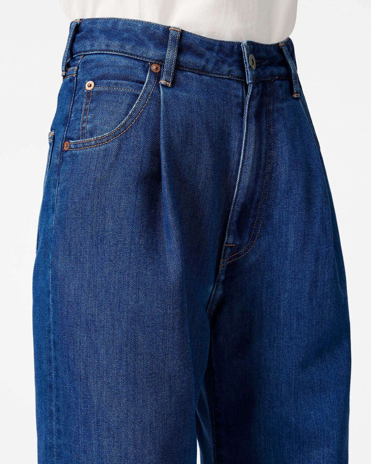 WOMEN | Light Wide Jeans 9oz Medium Indigo,MEDIUM INDIGO, large image number 3