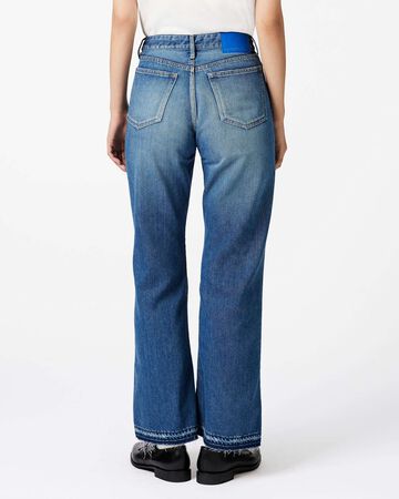 WOMEN | Light Flare Jeans 9oz Medium Indigo,MEDIUM INDIGO, large image number 2
